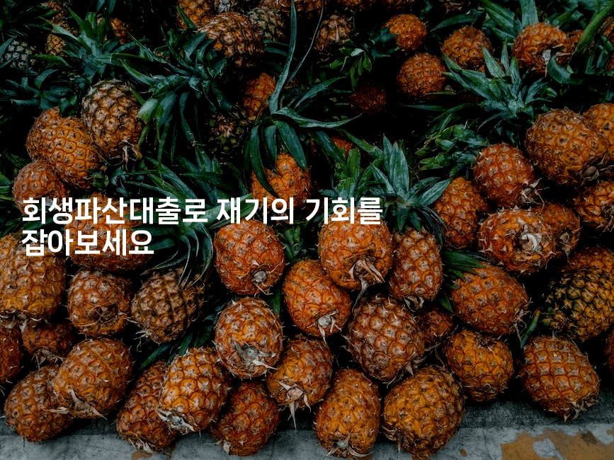 회생파산대출로 재기의 기회를 잡아보세요